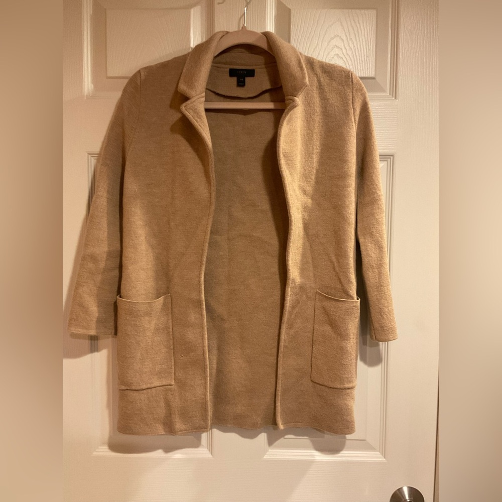 J. Crew Camel Open-Front Blazer